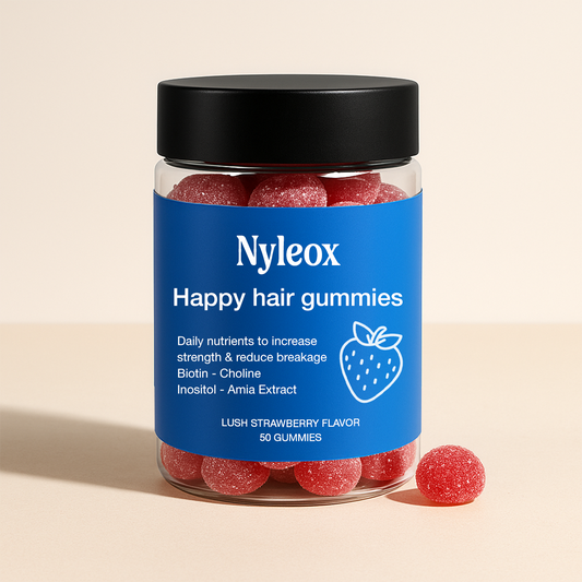 Nyleox Happy Hair Gummies (Free Bloat be Gone)