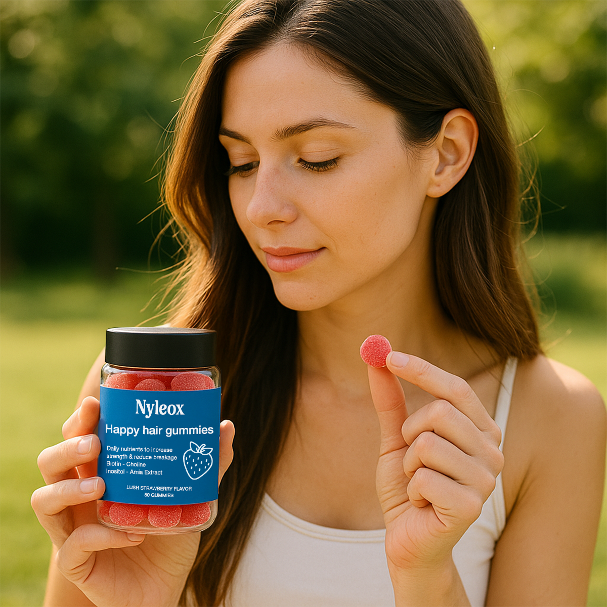 Nyleox Happy Hair Gummies (Free Bloat be Gone)